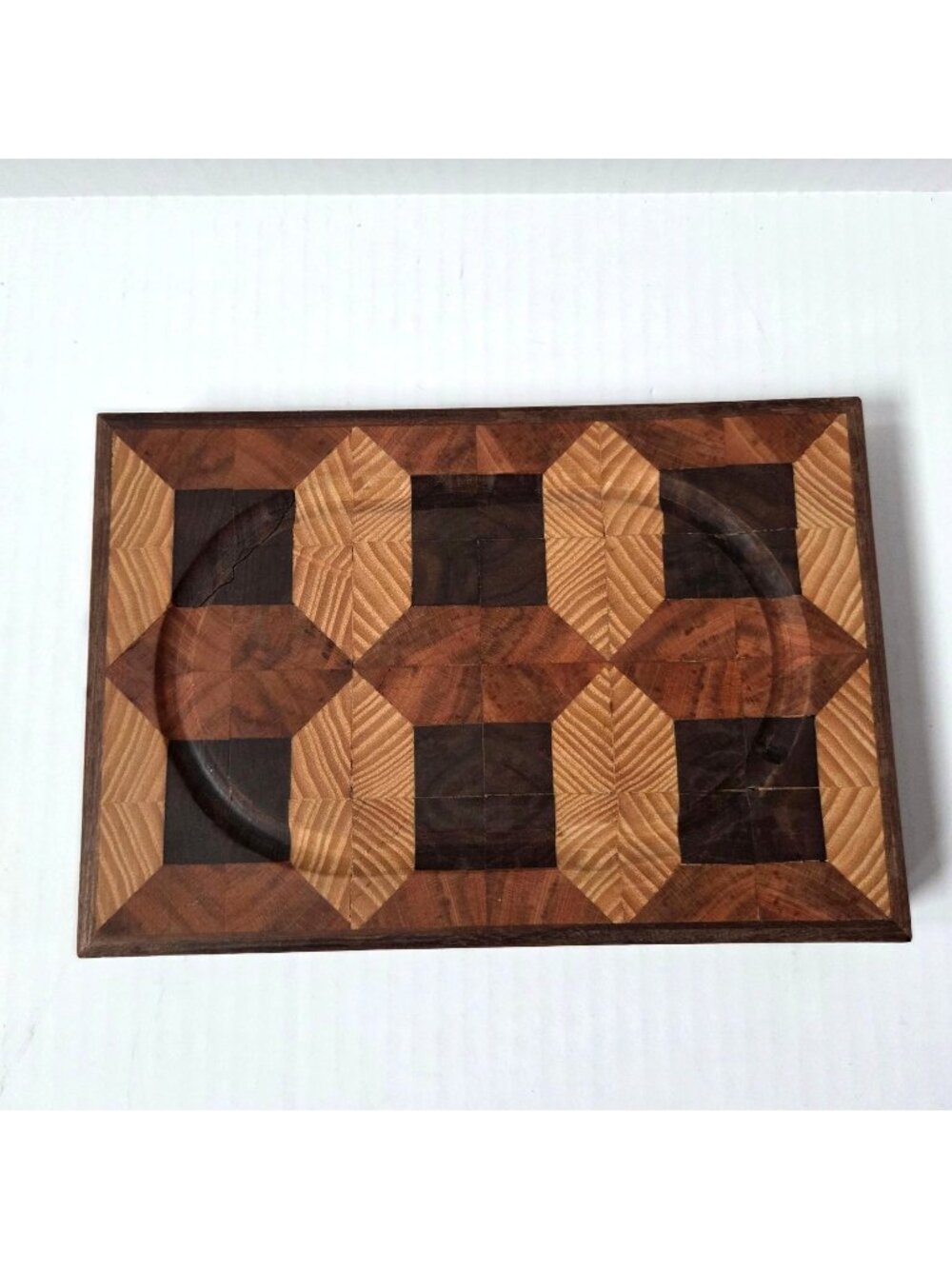 Handmade End Grain Octagon Wood Cutting Board Block Small 9.5"X6.25"X1.25"